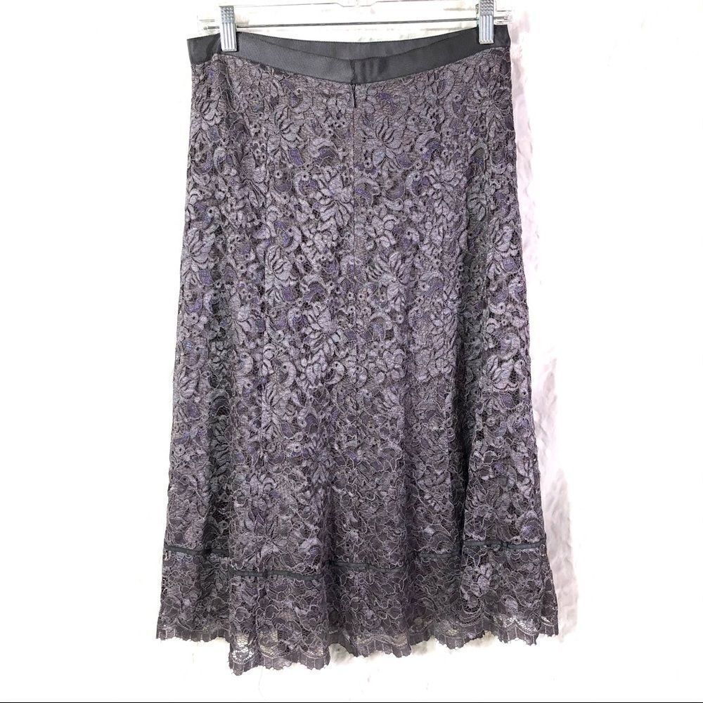 DKNY lace midi skirt below knee dusty purple 6 EUC